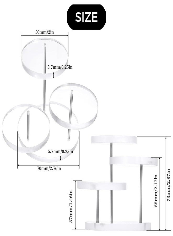 LINYUEARUI Acrylic Display Risers for Collectibles - 3 Tier Crystal Shelf Stand for Jewelry, Mini Figures, Rocks & Gems, Clear Organizer for Store Countertop or Home (Round Design) - Image 2